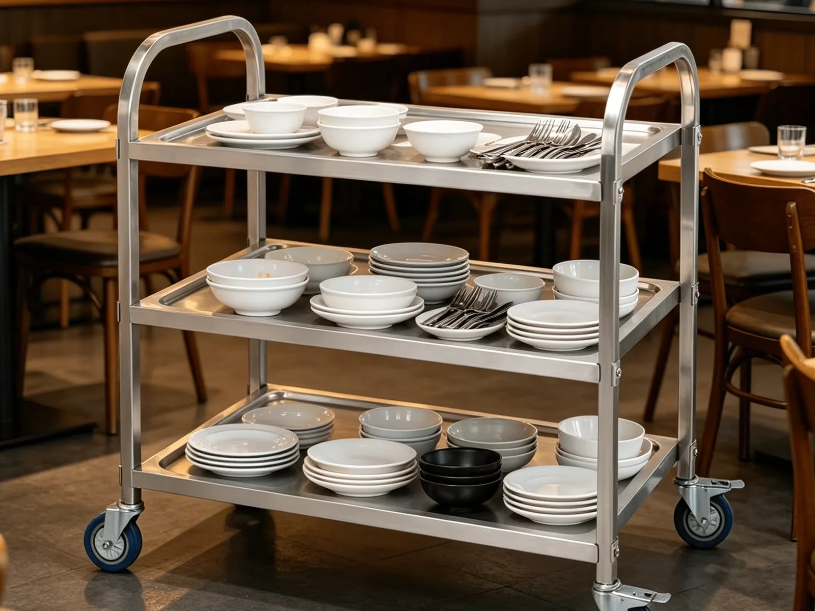 3-tier restaurant service scene