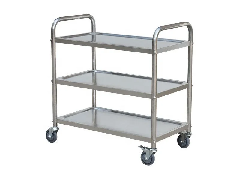 2-tier stainless steel trolley