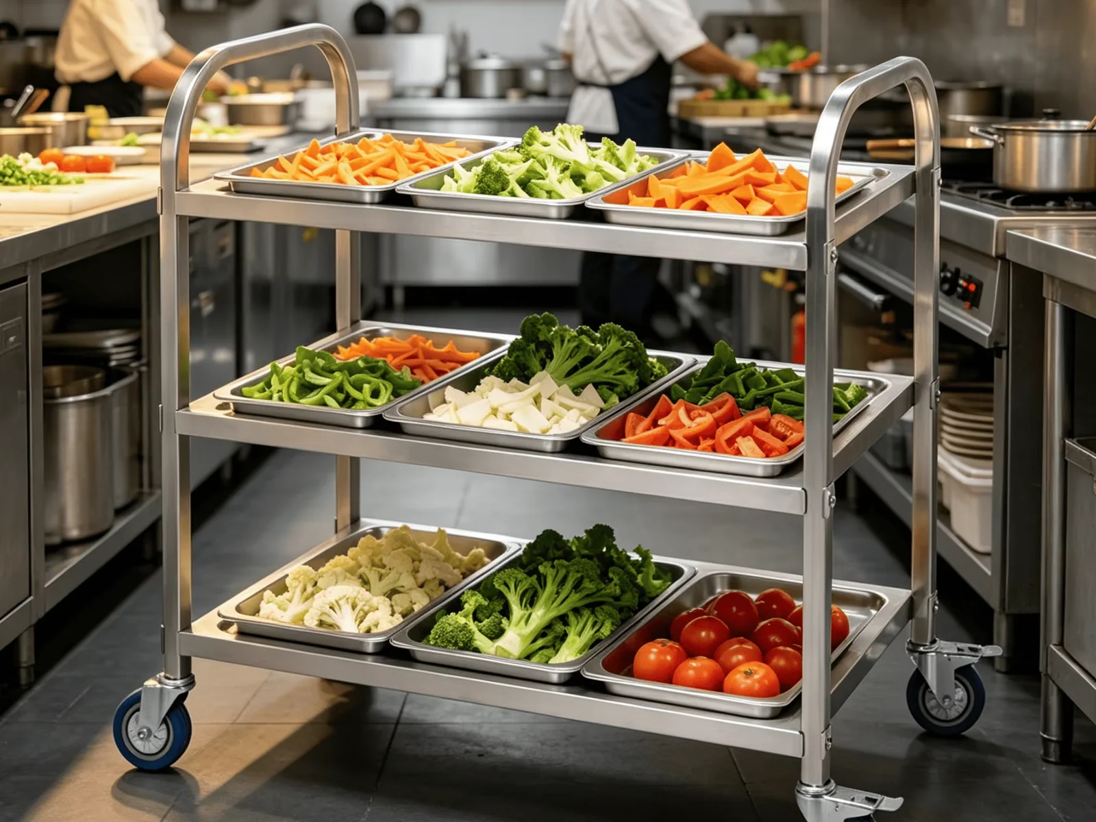 3-tier in commercial kitchen