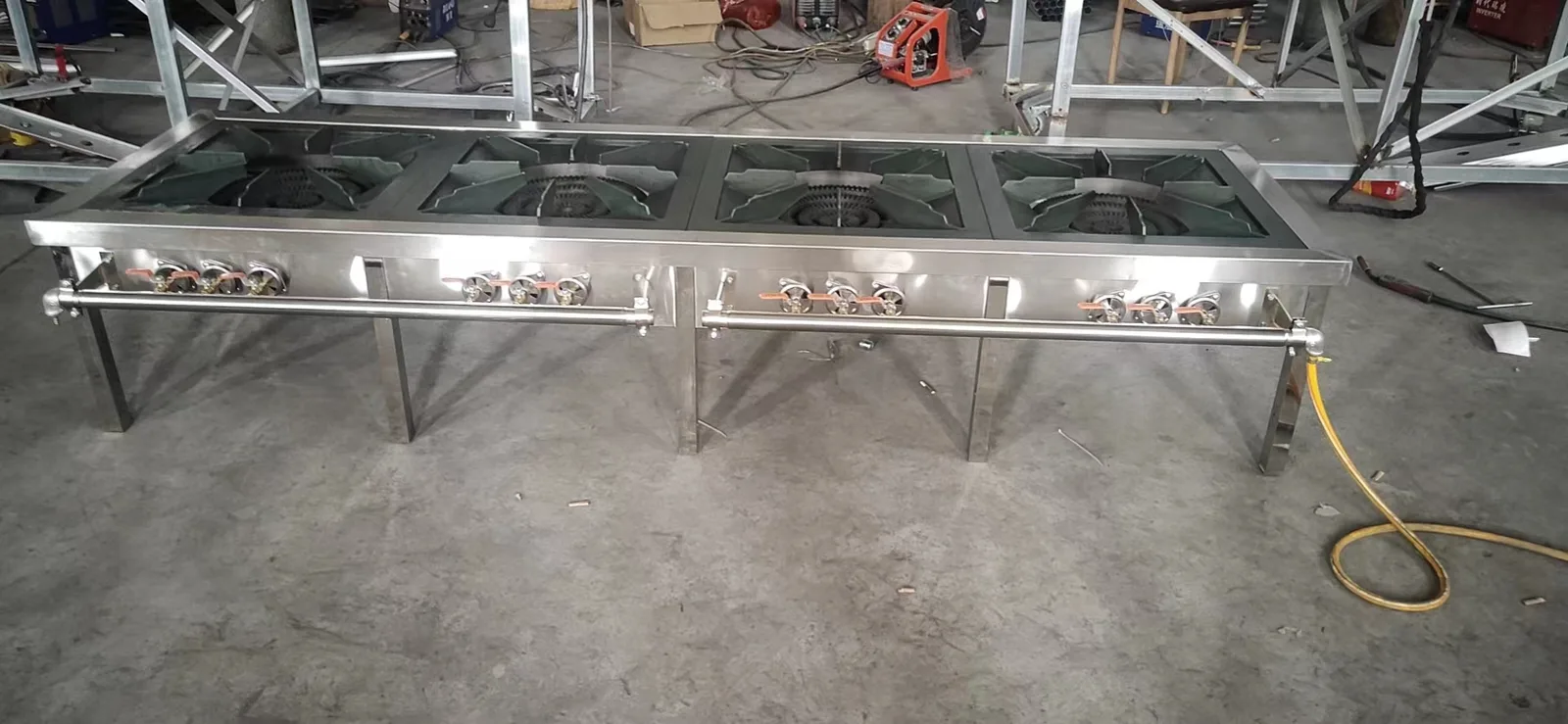 Full Kitchen workshop producing stainless steel stock pot stoves