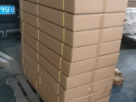 Cardboard cartons stacked for export shipment