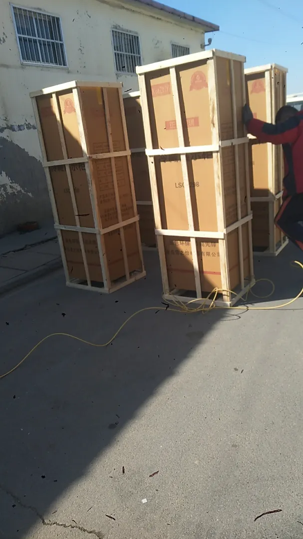 Wooden crate export packing of upright beer display coolers