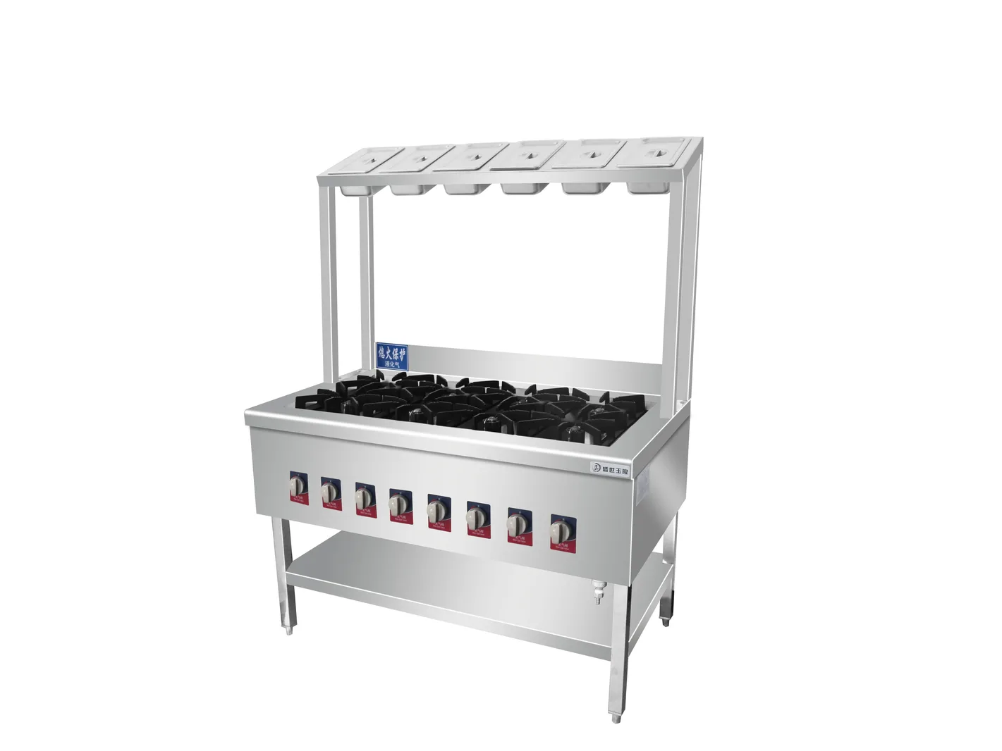 8-Burner with Upper Shelf Rack