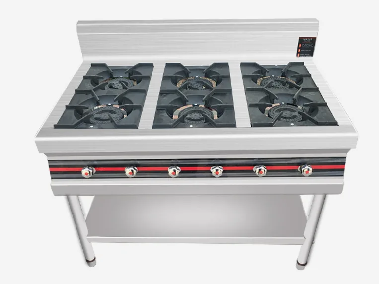 6-Burner Commercial Clay Pot Rice Stove with Divider Plates
