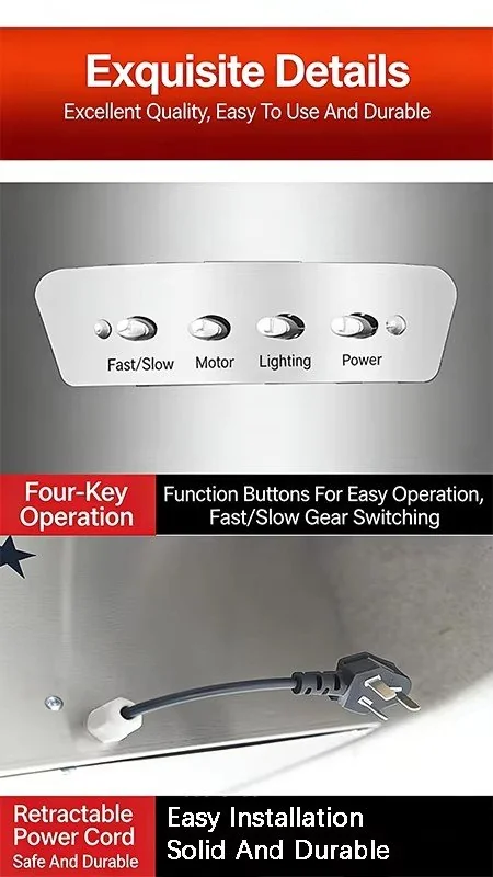 Control panel with power and speed switches