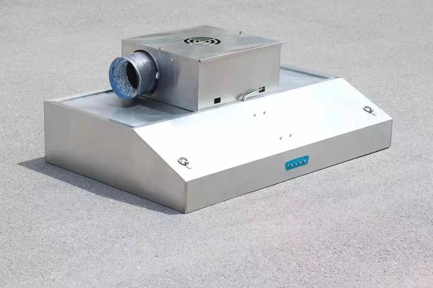 Hood with integrated blower