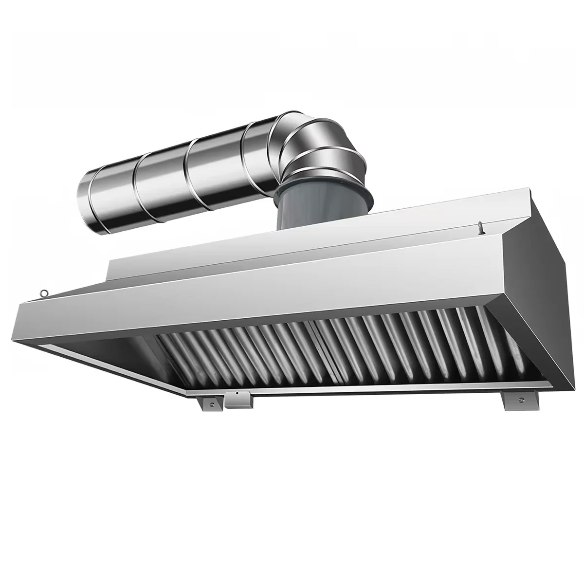 Wall-type hood with external duct connection