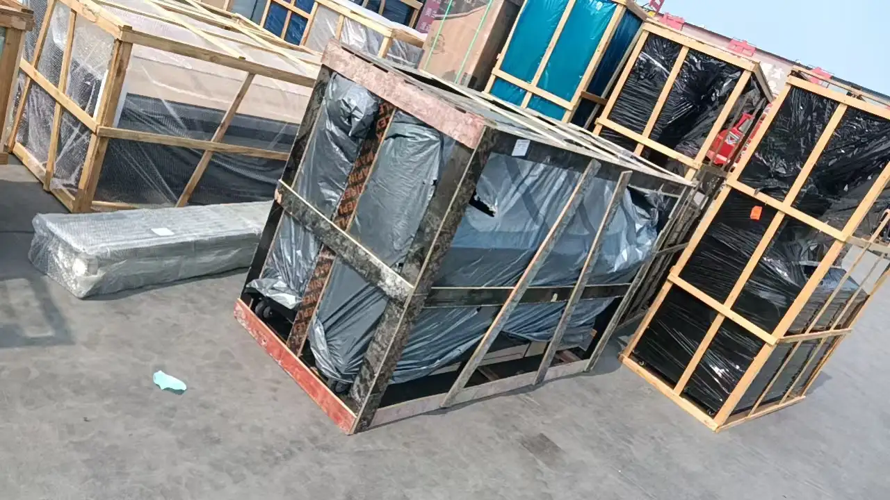 Export wooden crate packing of smokeless BBQ cart