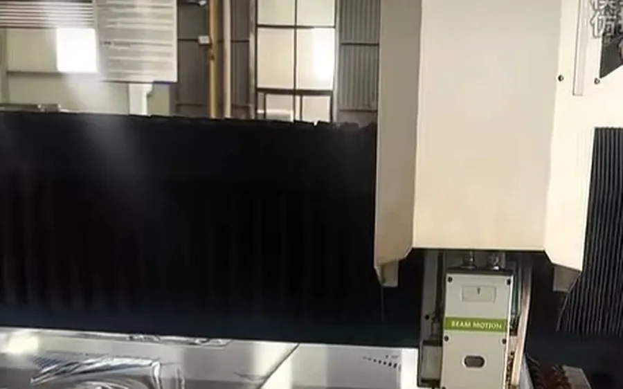 Laser cutting stainless steel sheet in factory