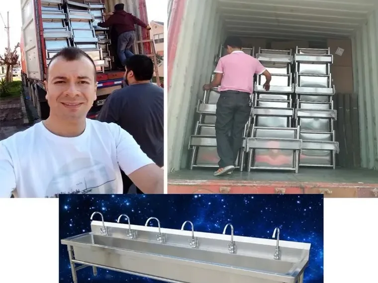 Finished sink benches ready for shipment