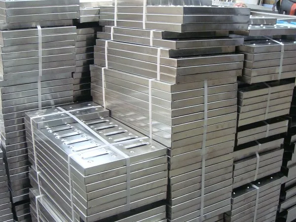 Stacked trench covers in factory
