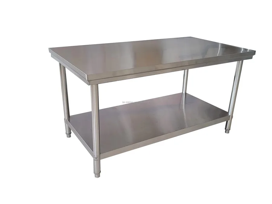 Double-layer stainless steel work table