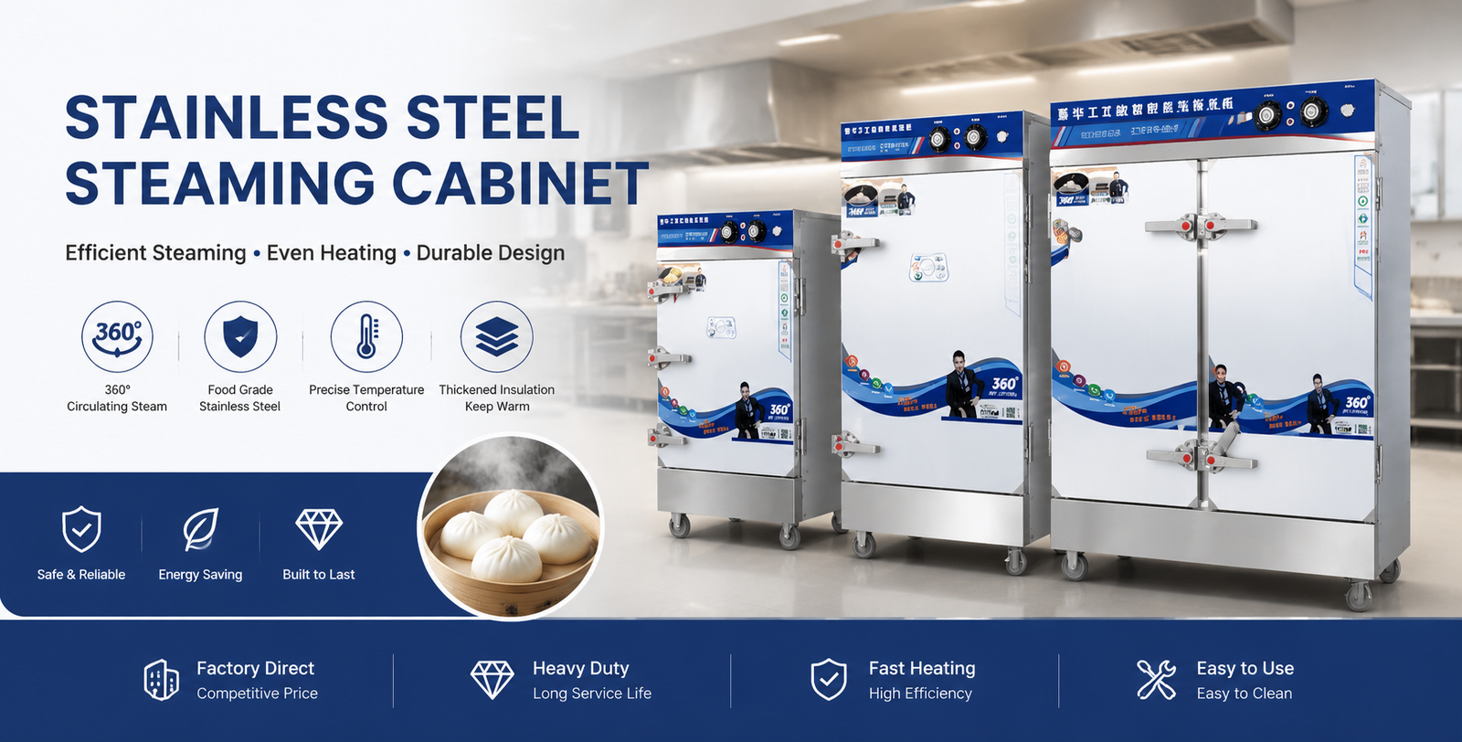 12-Tray Commercial Gas Rice Steamer Cabinet | Full Kitchen