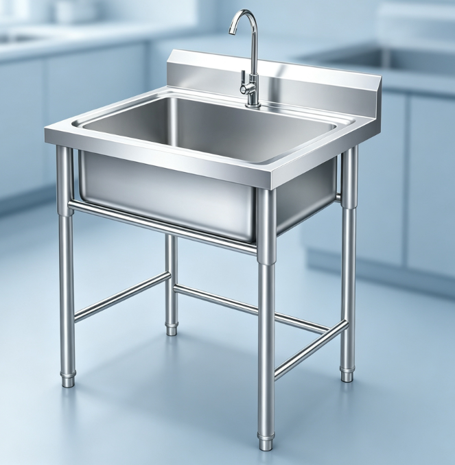 Heavy Duty Commercial Stainless Steel Single Sink Table For Restaurant Hotel Catering Kitchen