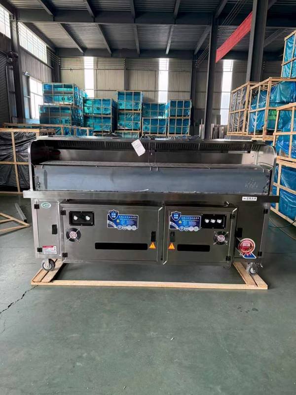 Commercial BBQ cart secured on custom wooden export crate ready for sea freight shipping