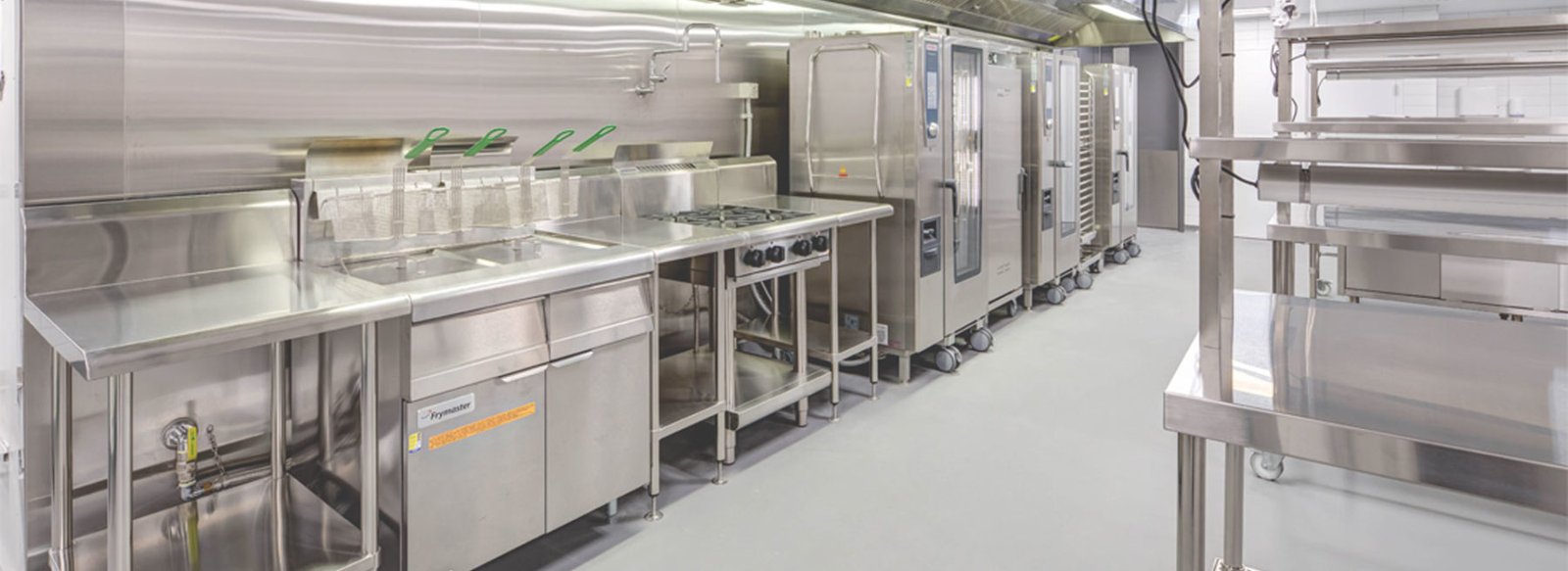 Stainless steel sink application in a food preparation area