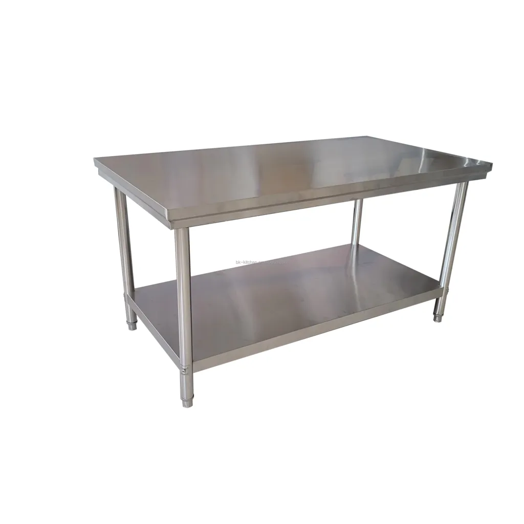Finished commercial kitchen equipment made from stainless steel