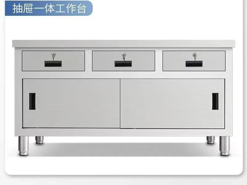 Stainless steel work table with drawer storage