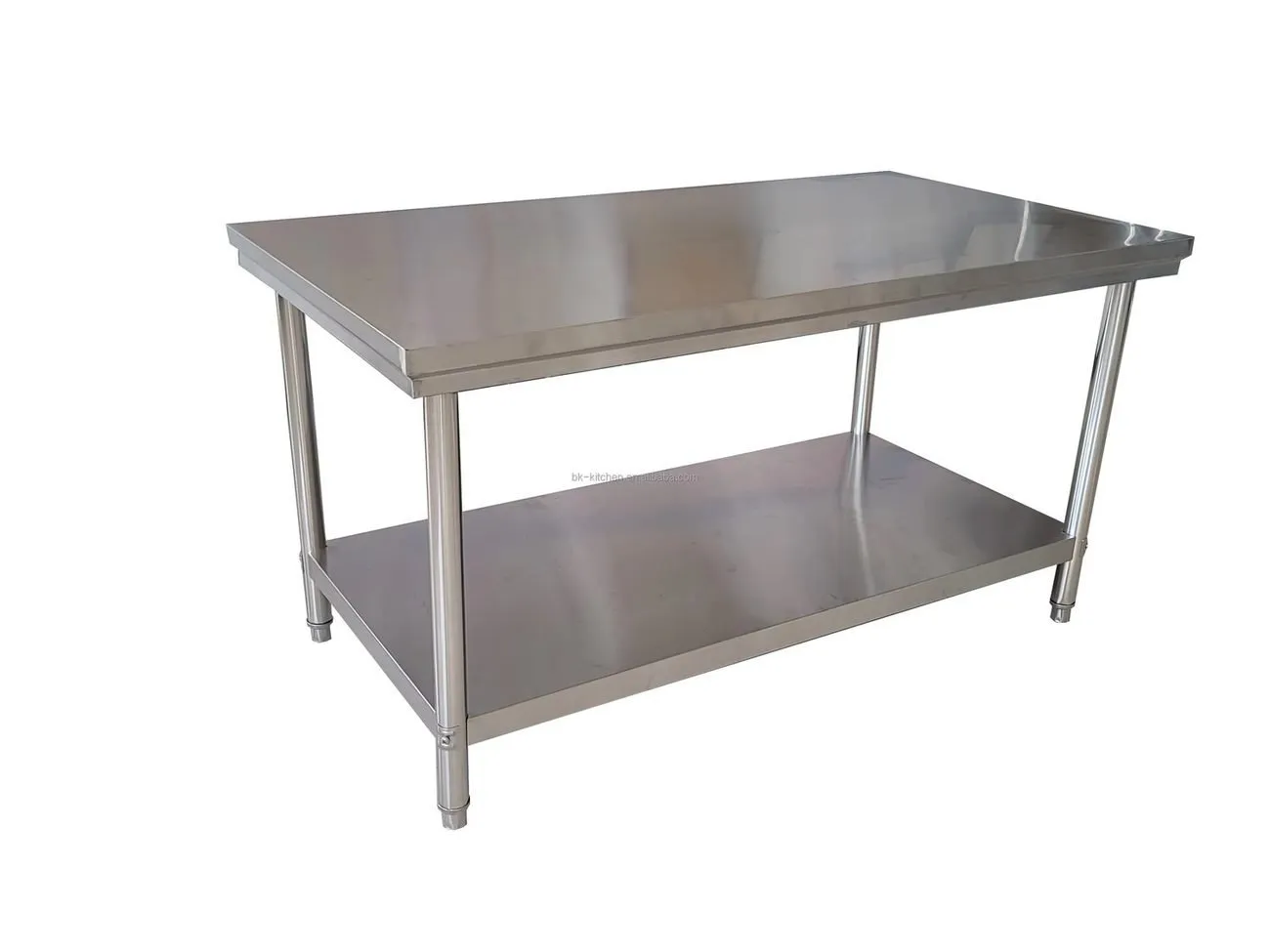 Complete stainless steel commercial work table with undershelf and adjustable feet