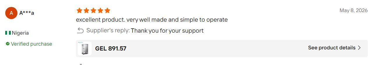 Buyer chat feedback praising Full Kitchen commercial rice steamer after delivery