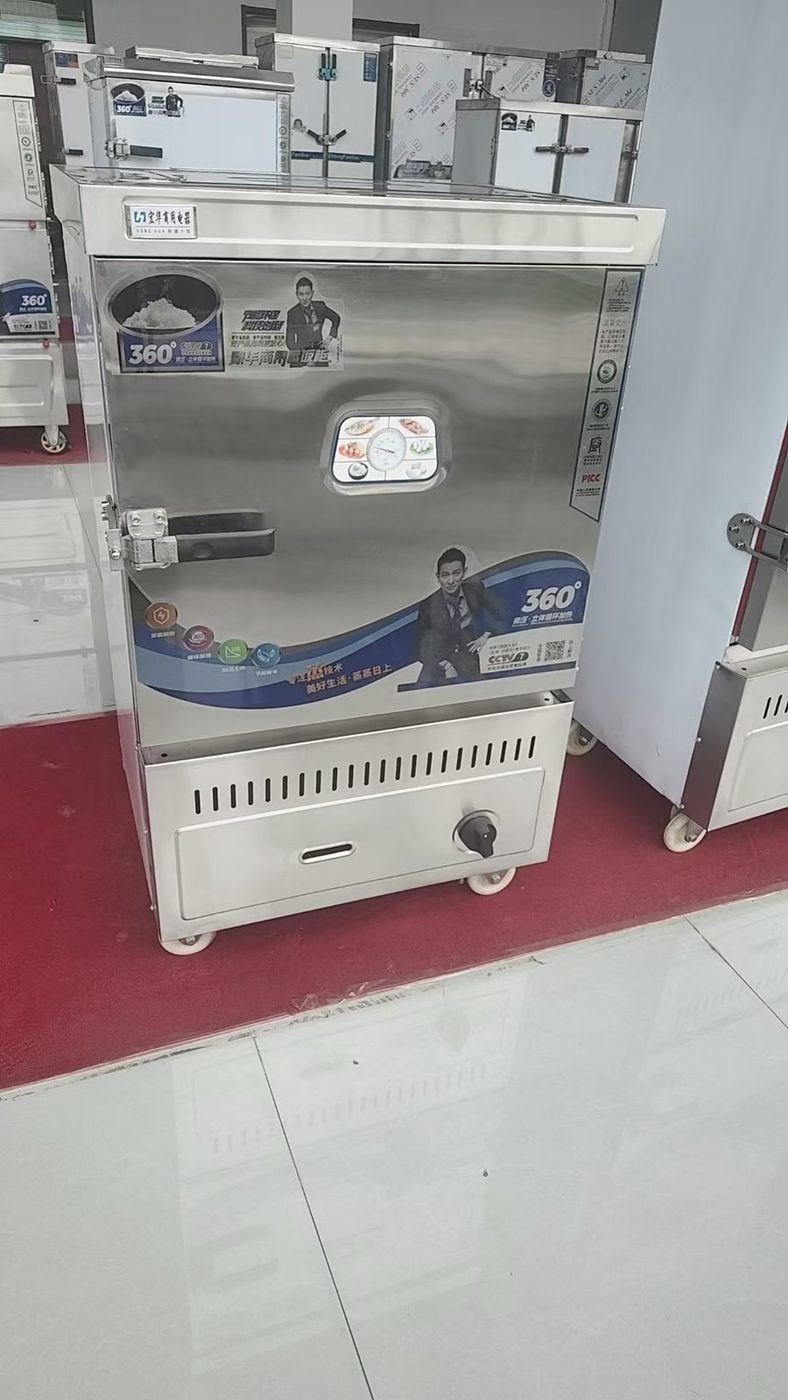 Pressure gauge on Full Kitchen rice steamer cabinet